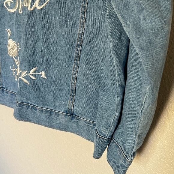 David’s Bridal | Embroidered Bride Jean Jacket with Flowers - Picture 5 of 10